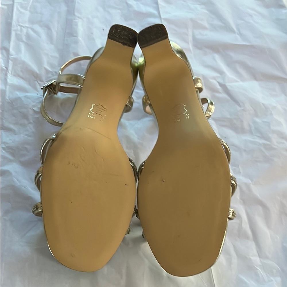 Nina Gold Strappy Sandals Crystal embellishment - Picture 5 of 6